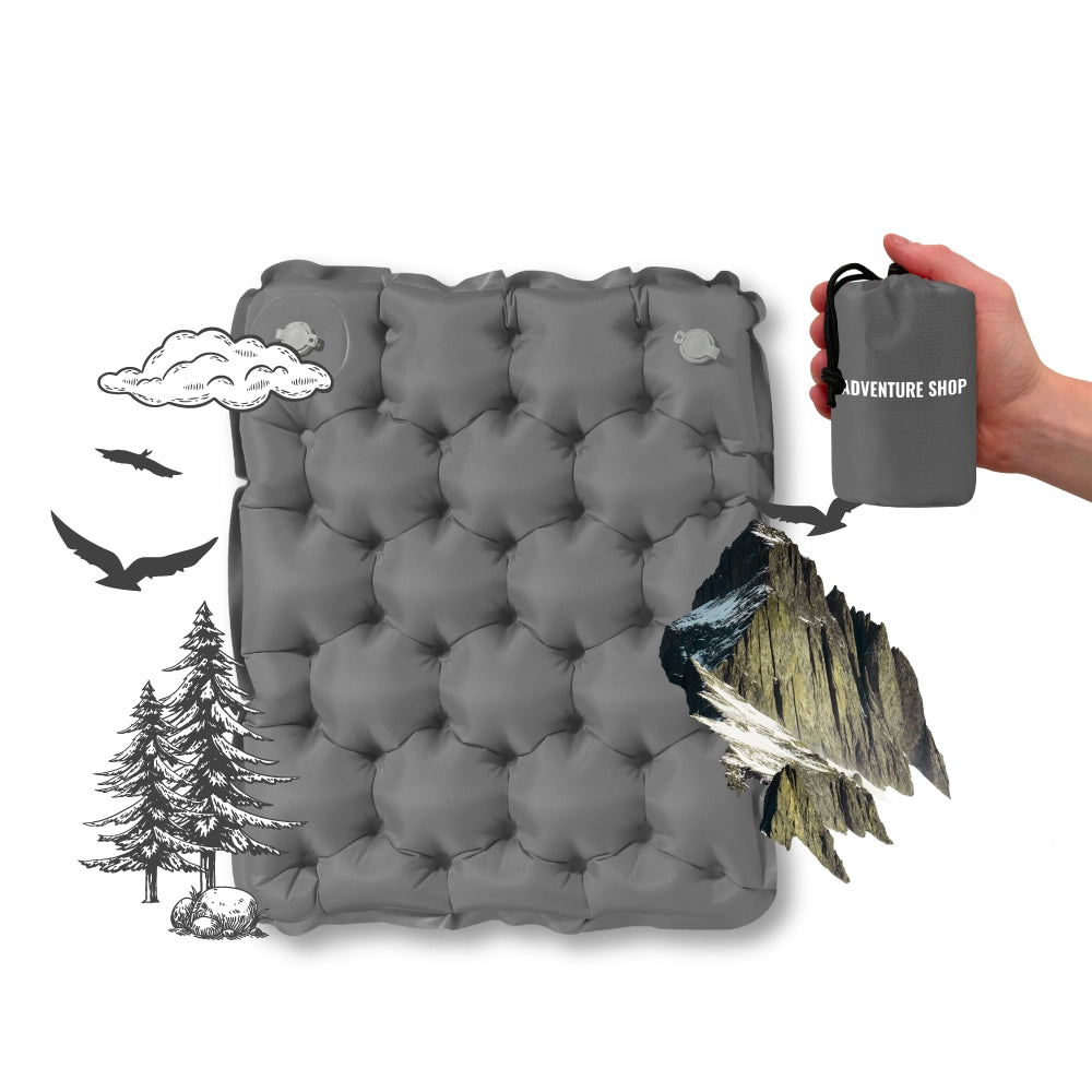 Blue portable outdoor equipment seat cushion for hiking and travel