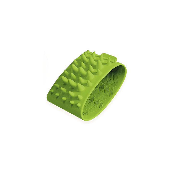Pet hair remover tool safely gliding over animal fur to trap loose hair