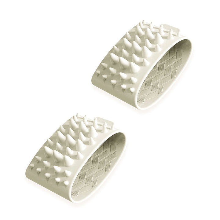 Detailed view of silicone bristles on pet grooming massage comb