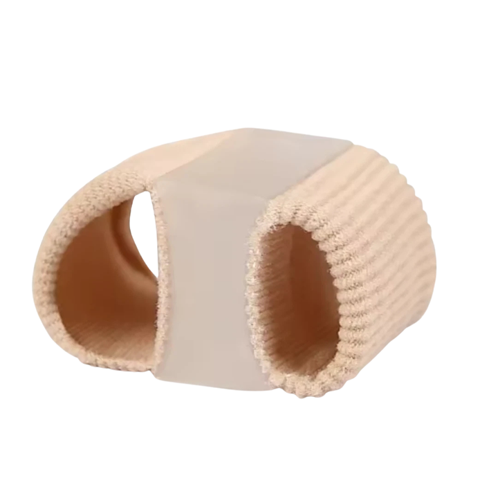 Close-up of hallux valgus support strap and adjustable toe corrector