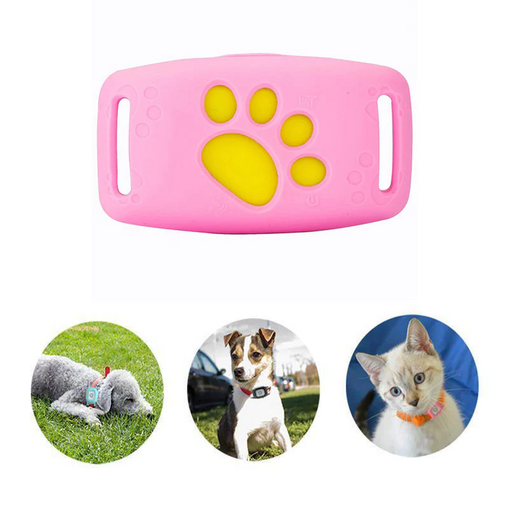 Waterproof smart pet tracker device attached to a lightweight collar
