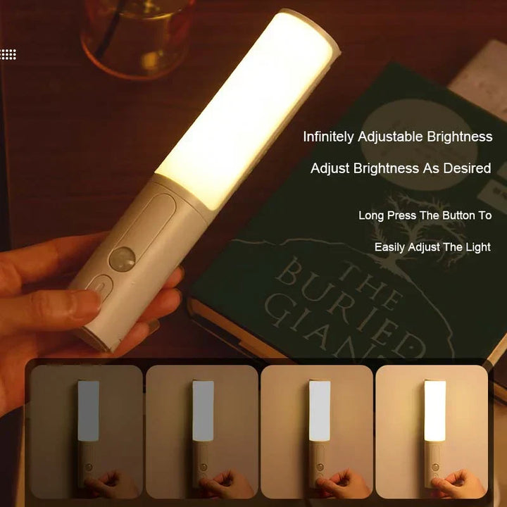 Wireless LED lighting device showing the sleek side profile and sensor