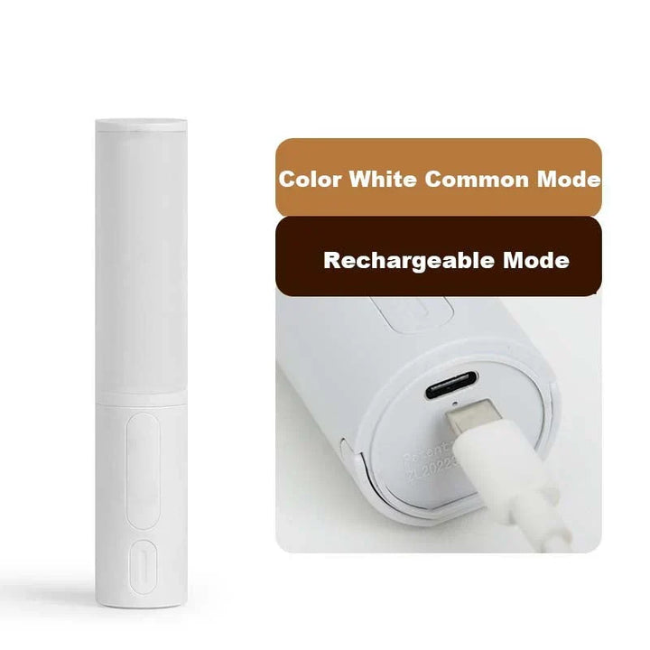 Bedroom lighting night light with motion detection resting on a nightstand