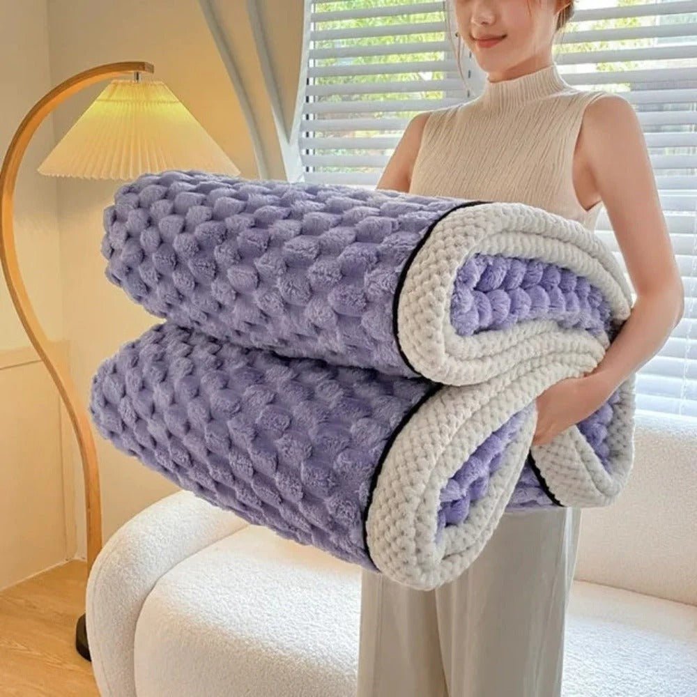 Full view of the snuggle fleece blanket ready for ultimate comfort