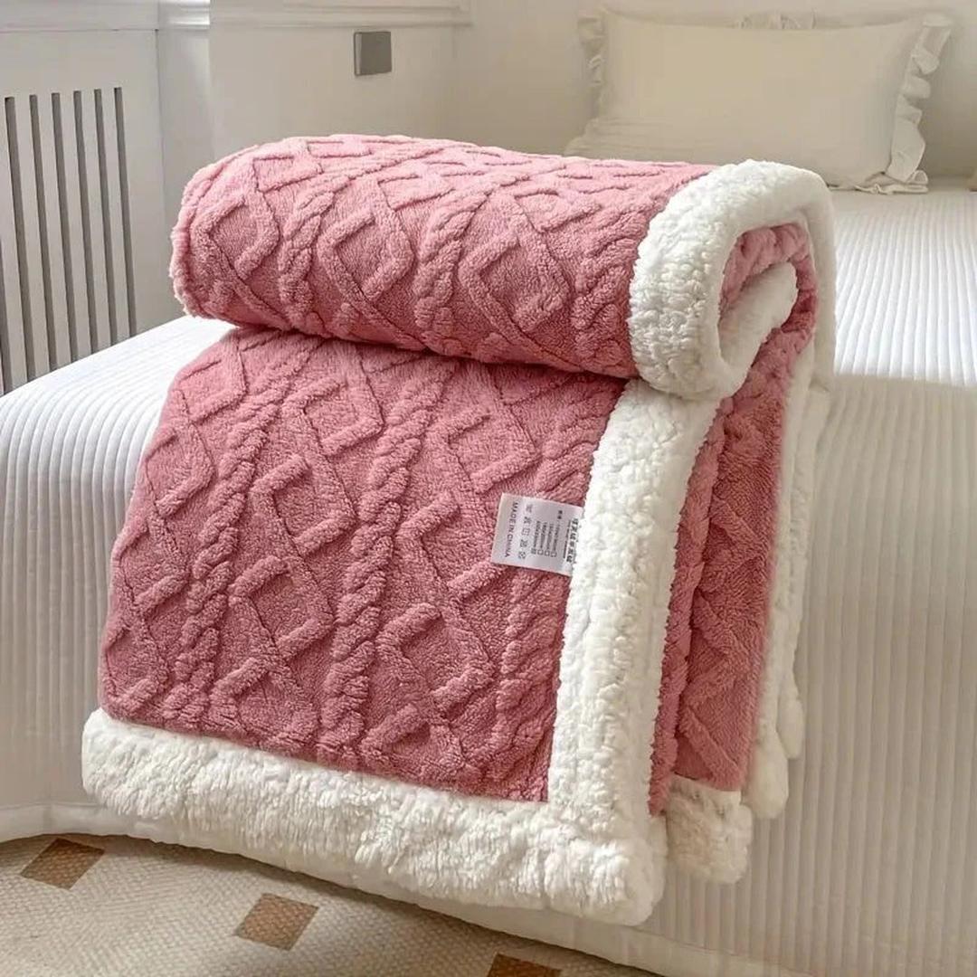 Snuggle fleece blanket styled for a comfortable living room setup