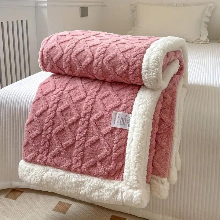 Snuggle fleece blanket styled for a comfortable living room setup