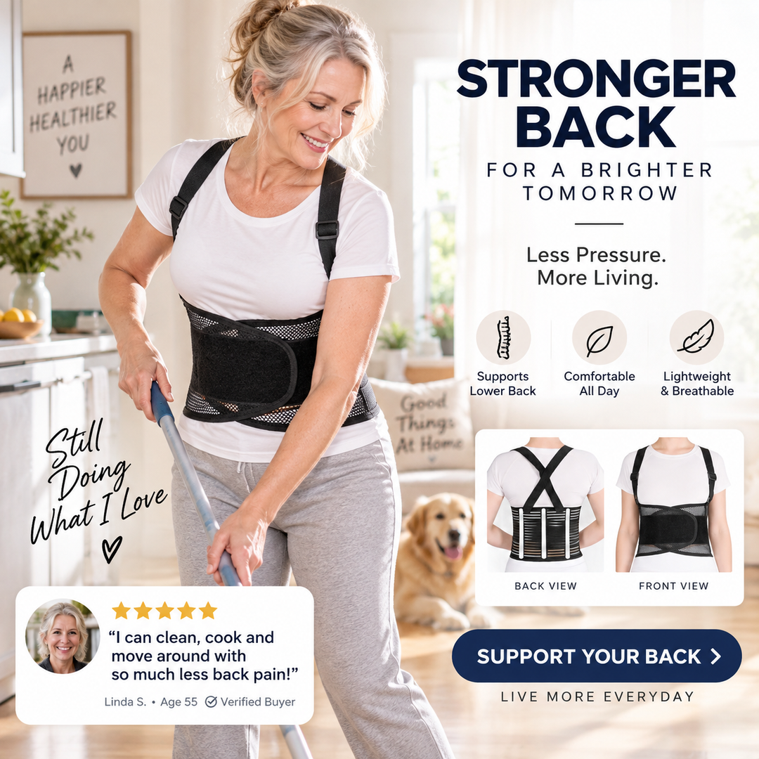 Side angle view of breathable lumbar support belt for fitness and lifting