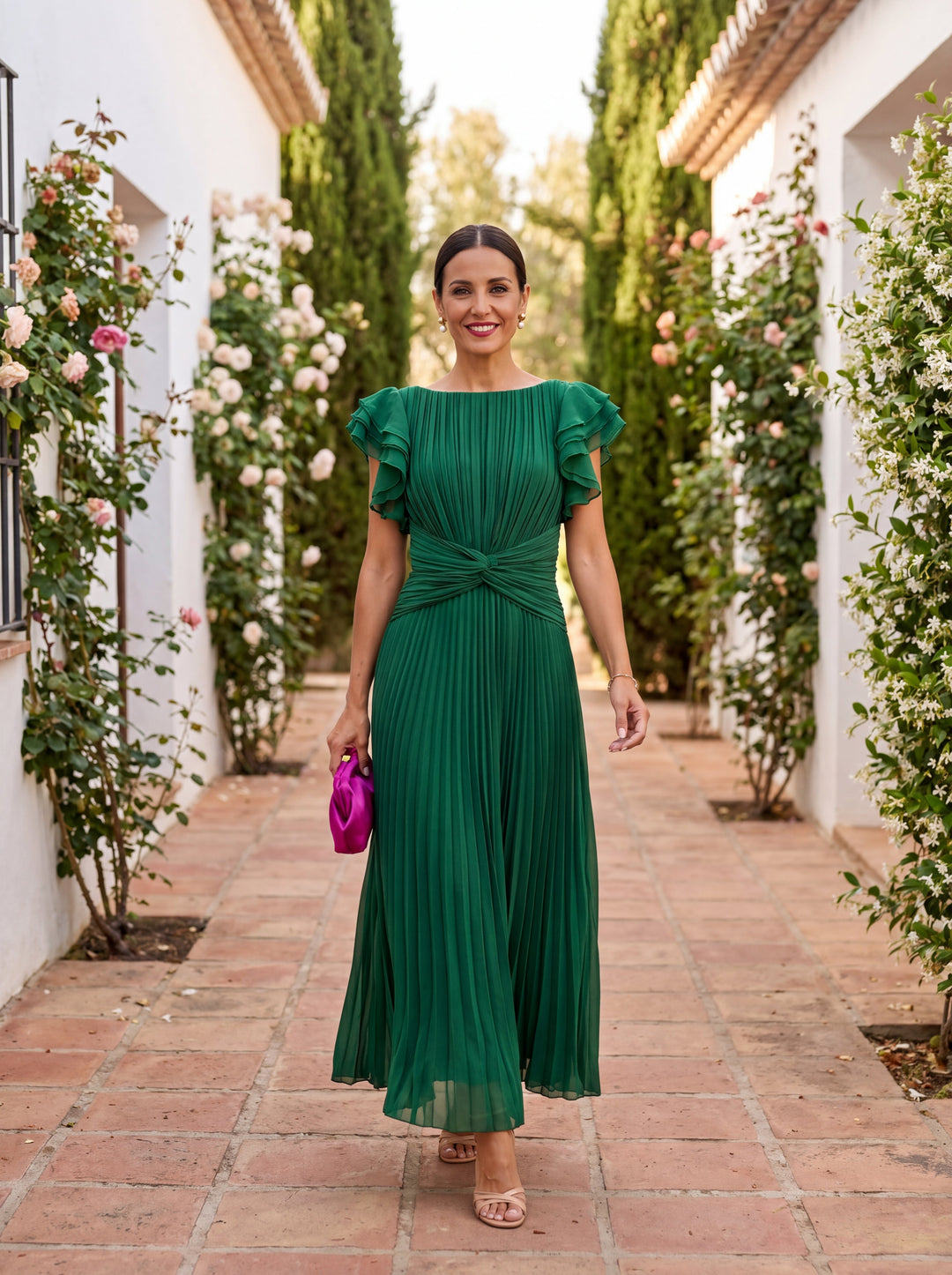 Stylish race day formal dress in a flowing maxi length