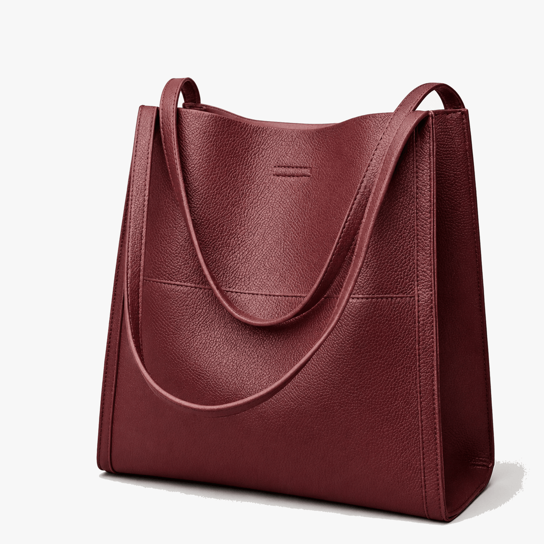 Women's soft camel shoulder tote bag displaying daily casual purse design
