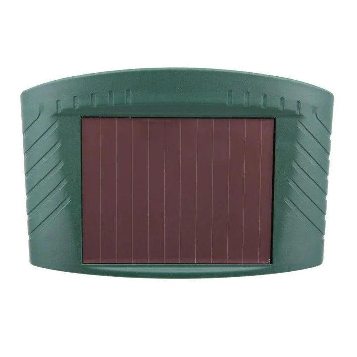 Solar-powered animal repeller defending lawn and flowerbeds from wildlife