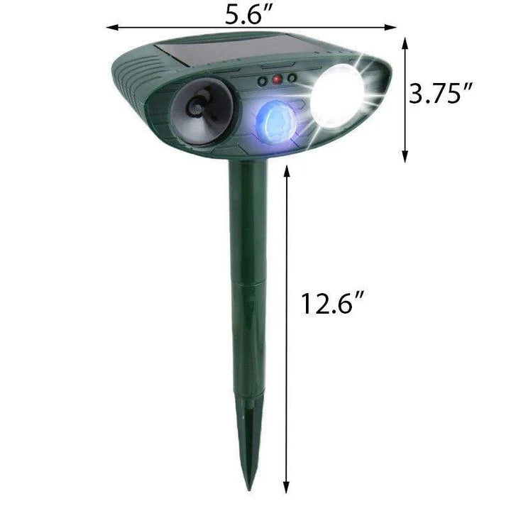 Waterproof ultrasonic deer repeller active in a backyard setting