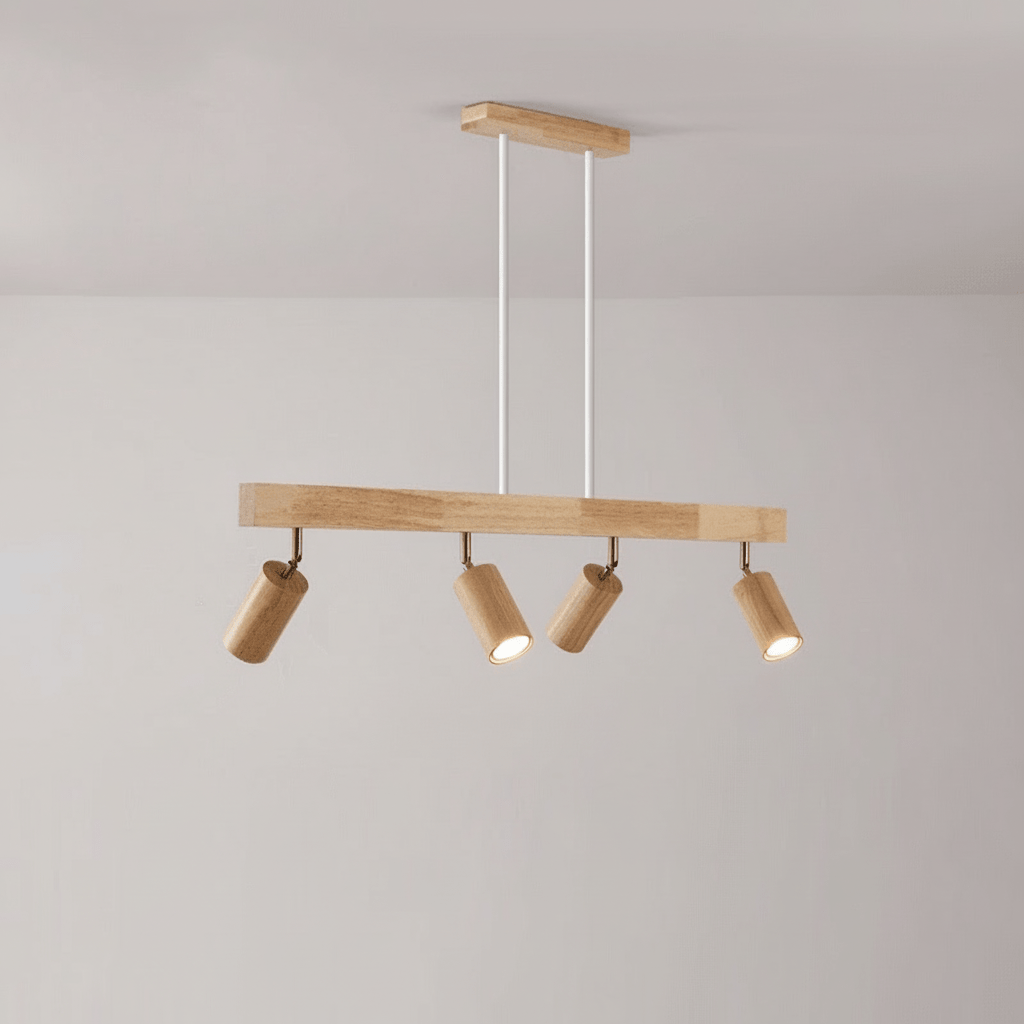 Eco-friendly solid wood ceiling lamp blending seamlessly with minimalist home decor