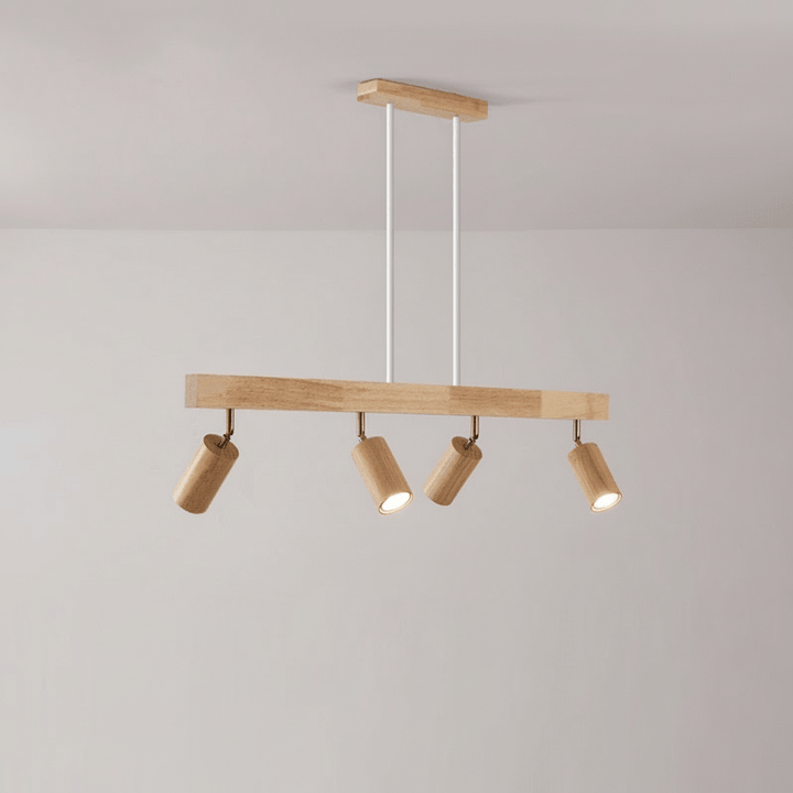 Eco-friendly solid wood ceiling lamp blending seamlessly with minimalist home decor