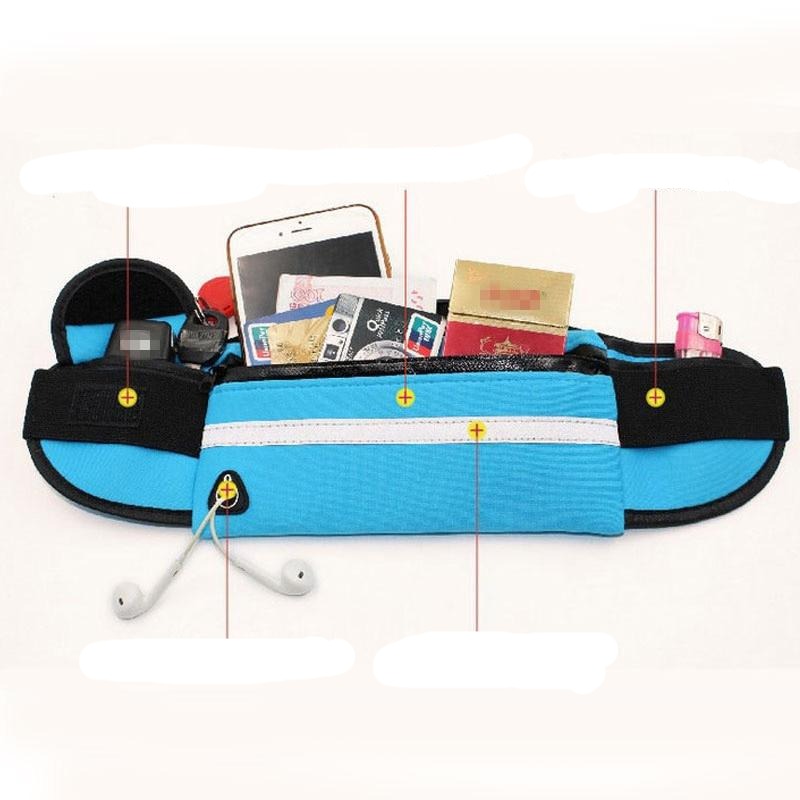 Waterproof waist bag worn by a runner demonstrating hands-free convenience