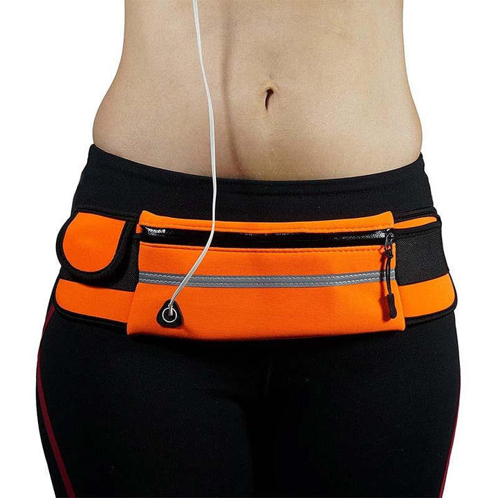Unisex lightweight waterproof fitness waist pack in sleek black for running and sports