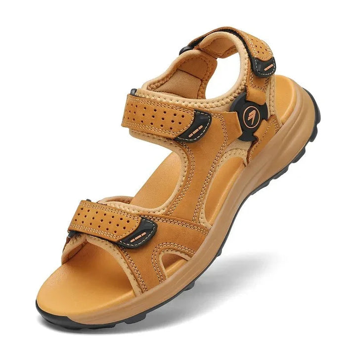 Outdoor walking sandals for men featuring durable anti-slip rubber sole
