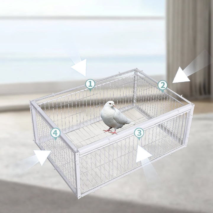 Close-up of the anti-return mechanism on the safe outdoor bird catcher