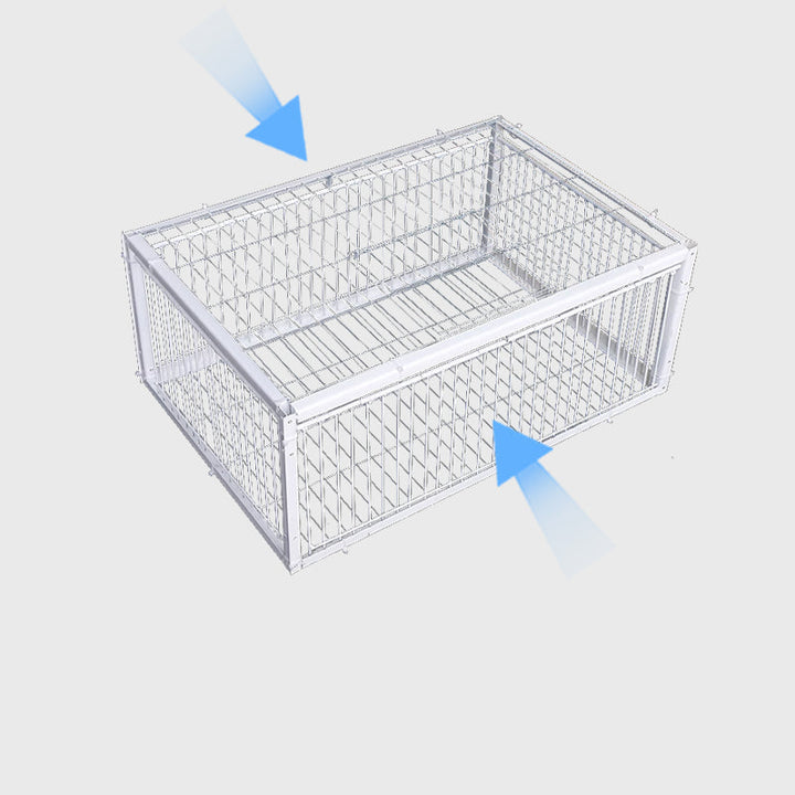 Detailed shot of the trigger system on the humane garden bird trap