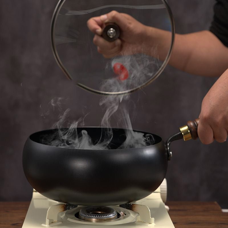 Durable induction pot with tight fitting lid for slow cooking meals
