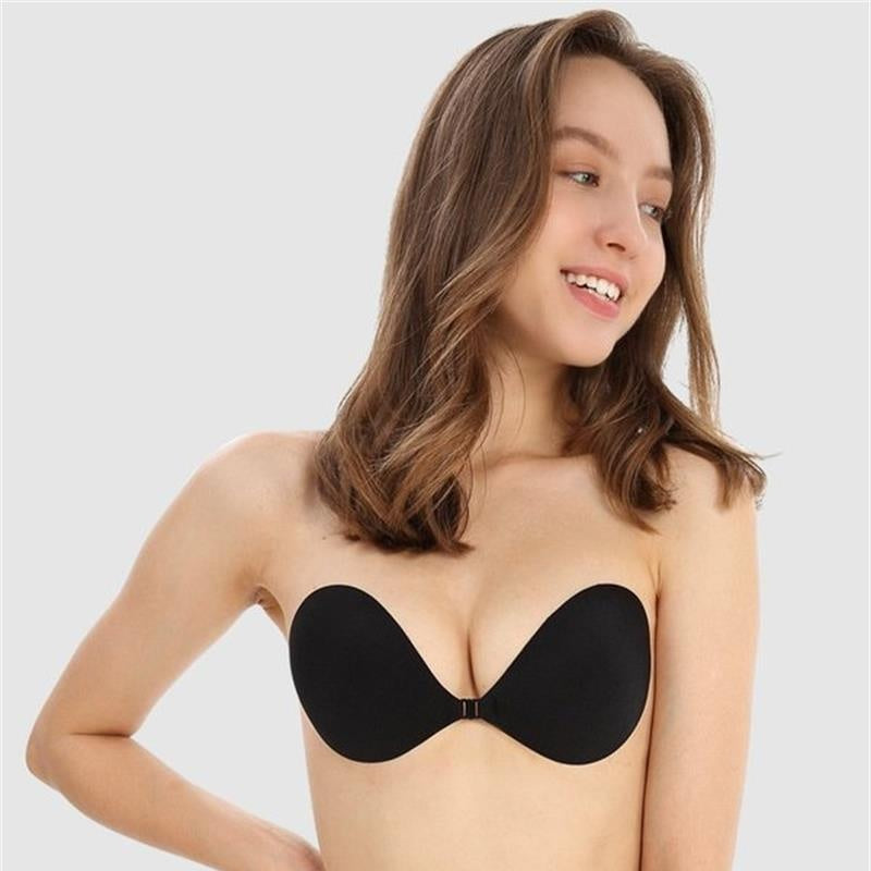 Close-up of skin-friendly silicone adhesive on sticky bra