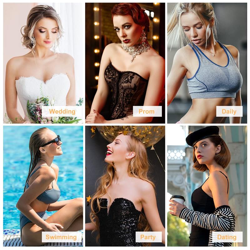 Contouring push-up adhesive bra for special occasion wear