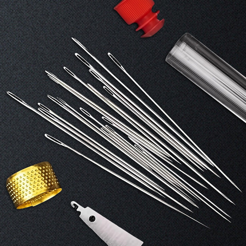 Compact diy mending repair kit featuring scissors, tape measure, and buttons