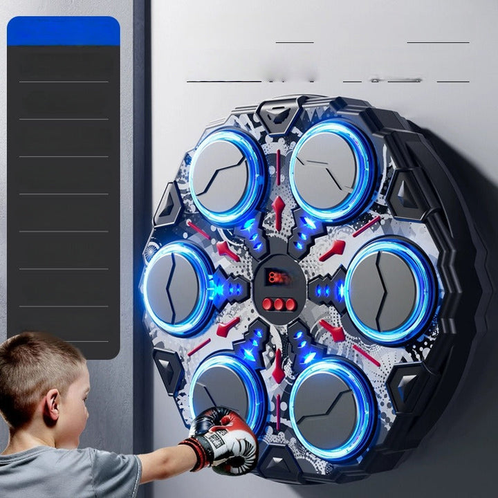 Interactive fitness toy and punching pad mounted on a wall