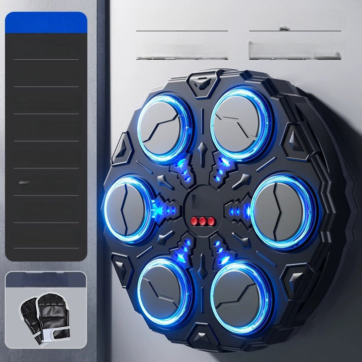 Child playing with bluetooth workout game and music boxing pad