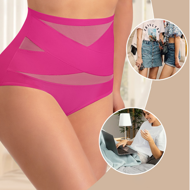 Detailed view of breathable fabric texture on women's shapewear