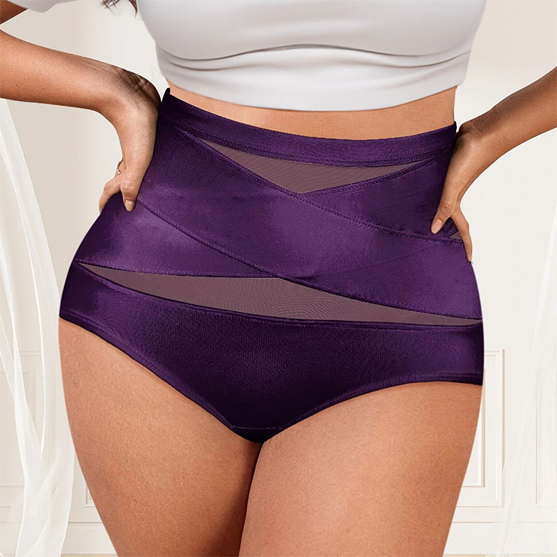 High-waisted body shaper underwear showing stretch and elasticity