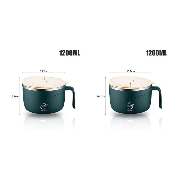Ergonomic lunch bowl showing lid detail and locking mechanism