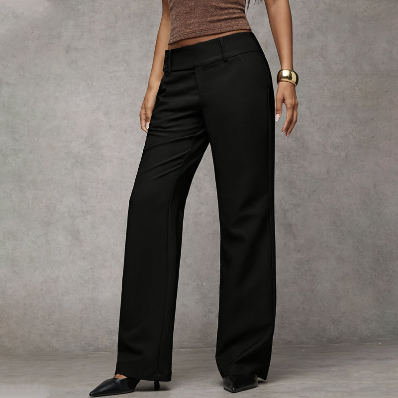 Modern flared trousers completing a stylish womens fashion outfit