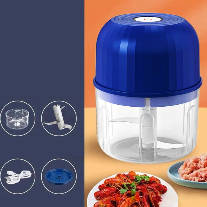 Top view of the portable wireless food processor and garlic mincer