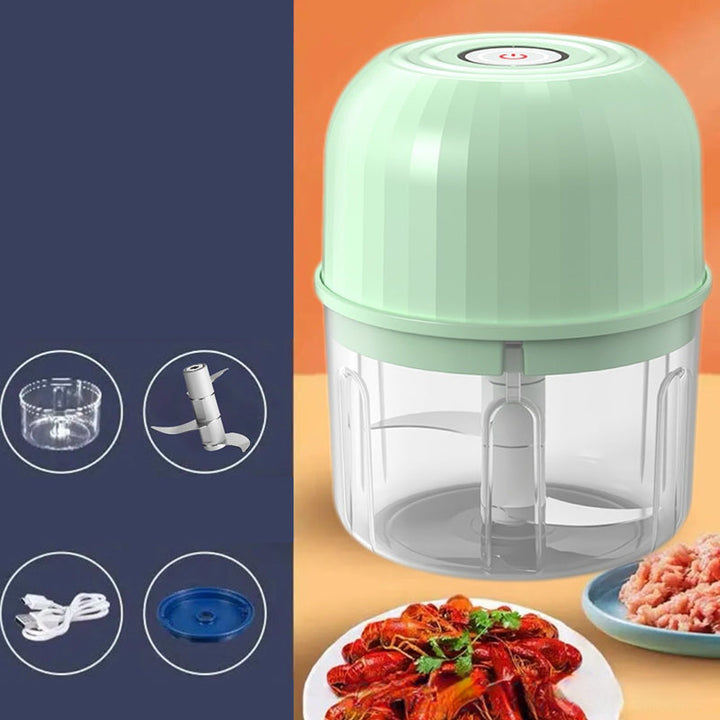 Ergonomic wireless electric mini food chopper with USB charging port