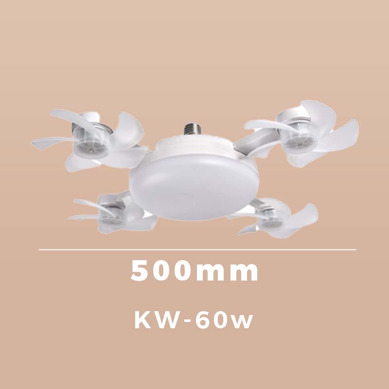 Stylish home cooling lighting fixture with transparent retractable blades fully extended