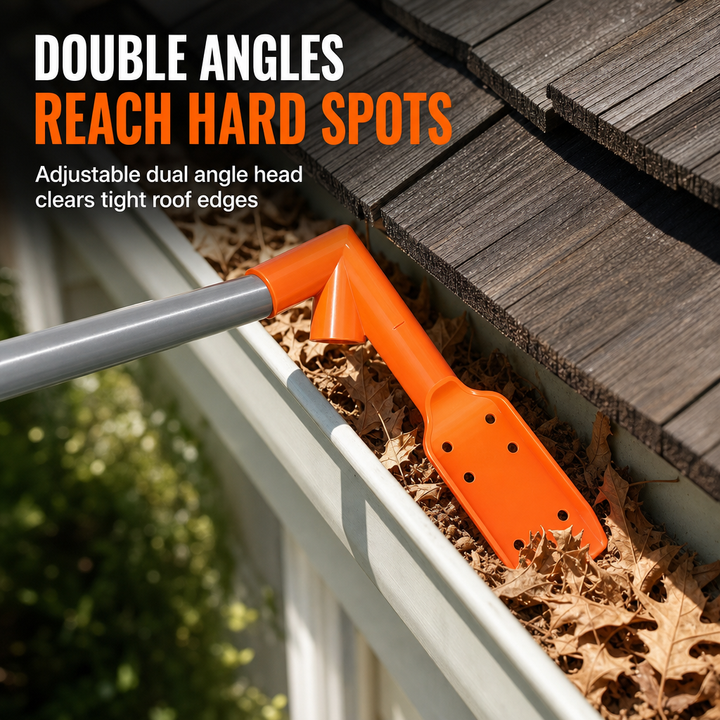 Long reach outdoor tool for efficient drainage cleaning