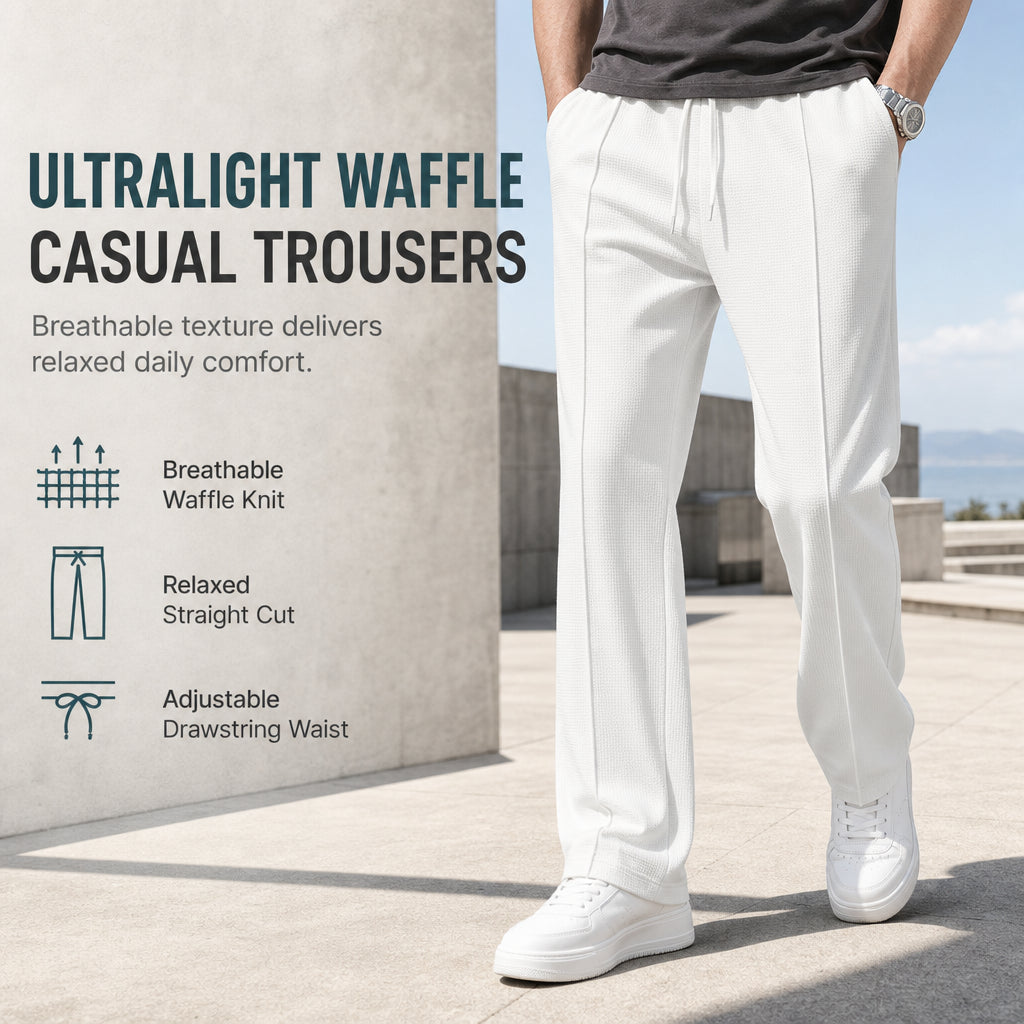 Close-up of the ribbed ankle cuffs on men's loose fit sports joggers
