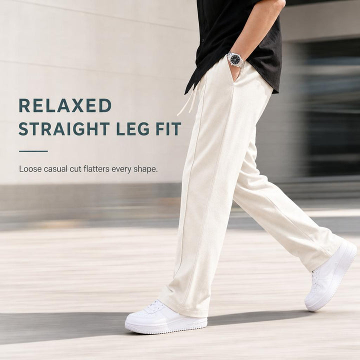 Detail shot of the adjustable drawstring waistband on men's sports pants