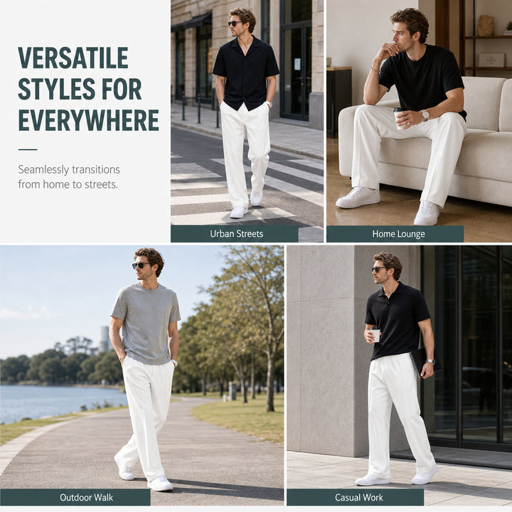 Side angle of men's activewear training pants with breathable waffle knit fabric