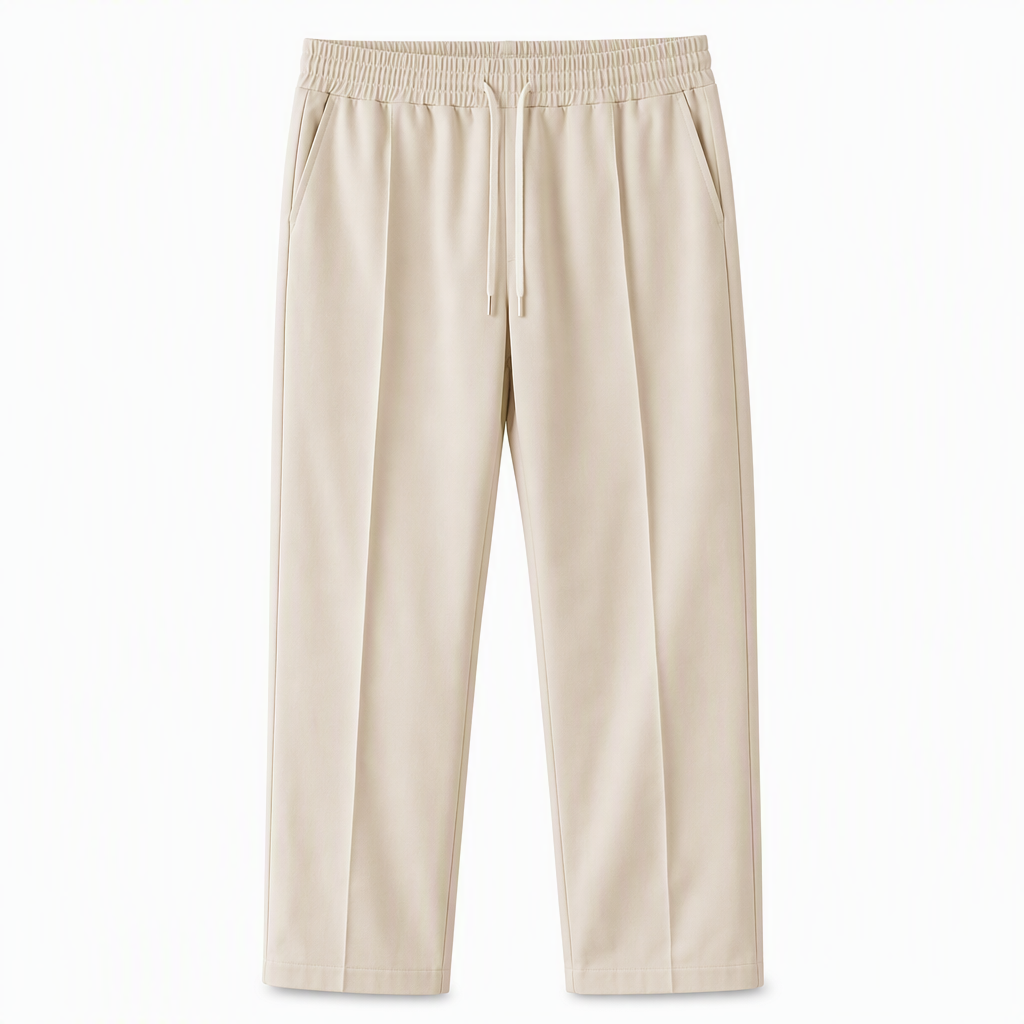 Close-up showcasing the stretch and flexibility of men's sports trousers