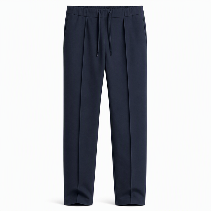 Interior tag and soft lining detail of men's loose fit training pants