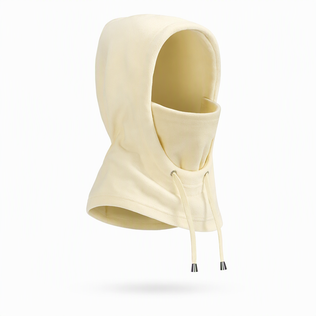 Unisex winter windproof fleece balaclava hood in classic black for cold weather