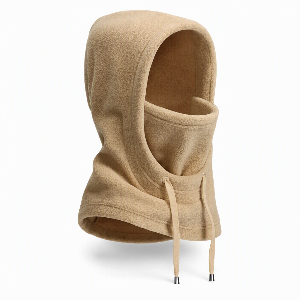 Breathable mesh panel detail on the fleece balaclava for active sports