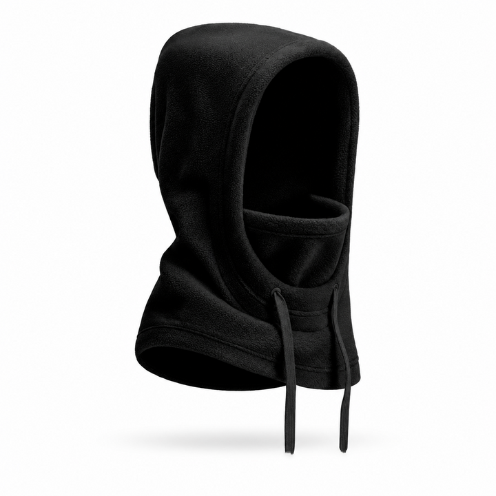 Versatile styling options shown for the unisex cold weather balaclava