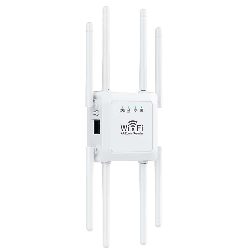 Back view of the internet signal booster showing wall mounting plug prongs