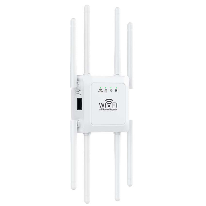 Back view of the internet signal booster showing wall mounting plug prongs