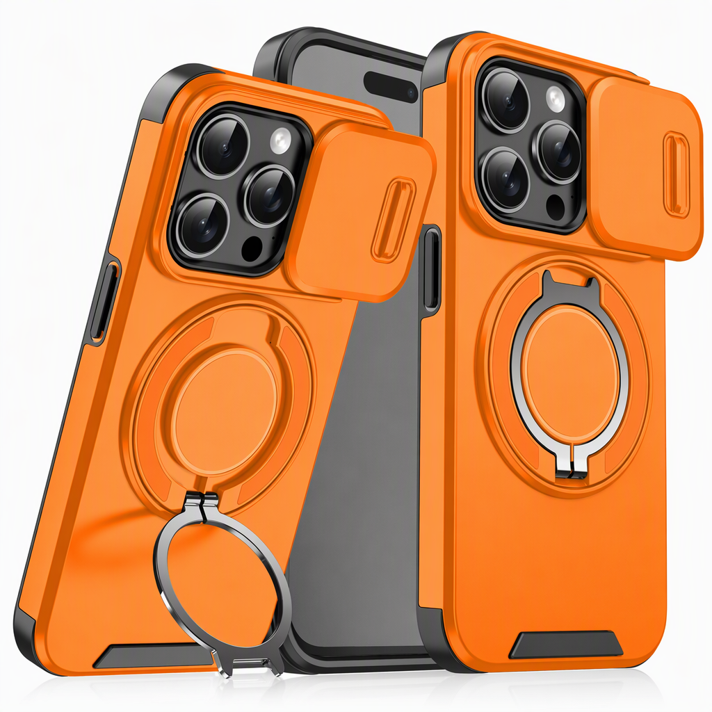 Dual layer drop-proof phone case back view highlighting rugged texture and mobile accessories design