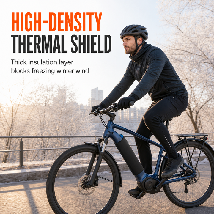 Durable neoprene e-bike battery case for cold weather cycling