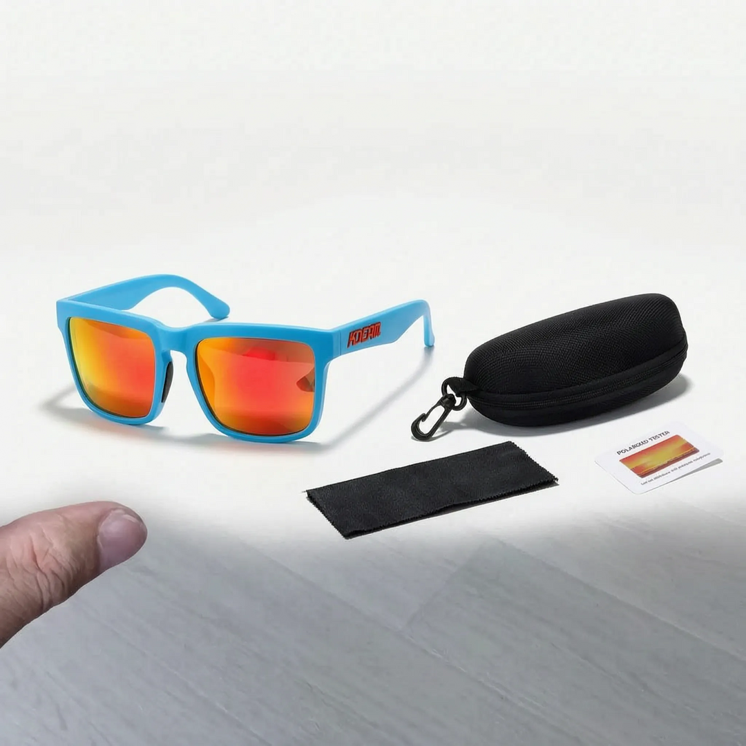 Fashionable sports glasses combining lightweight comfort and square frames