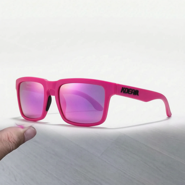 High-performance polarized sunglasses with classic square frames for sunny days